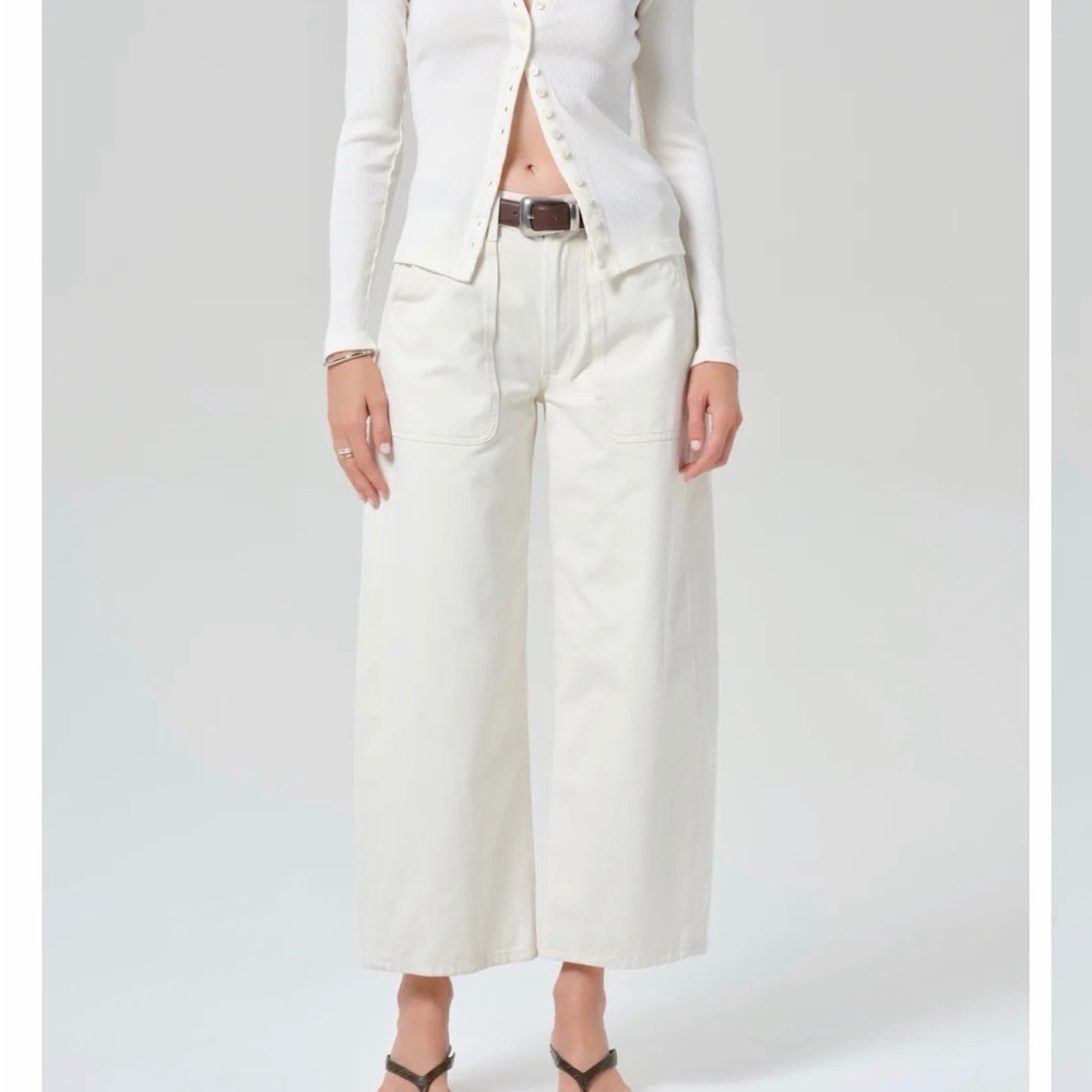 Citizens of Humanity Ayla Cargo Wide Leg Cream Pants